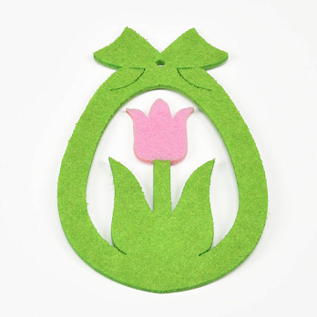Декоративний виріб з фетру Яйце "Тюльпан", 10х7 см, Зелений (FLT-057311)