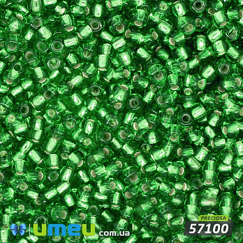 Бісер чеський №316 / 57100, Зелений світлий, Блискучий, 10/0 (BIS-005755)
