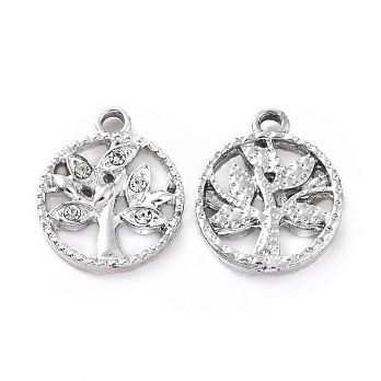 Підвіска метал. Дерево зі стразами, 18х14,5 мм, Темне срібло (POD-054670)
