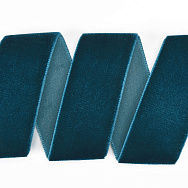 Лента бархатная, 25 мм, Морская волна (LEN-061430)