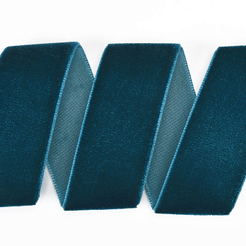 Стрічка оксамитова, 25 мм, Морська хвиля (LEN-061430)