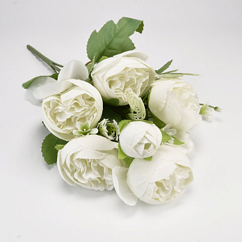 Букет пионов, 32 см, Молочный (DIF-054202)