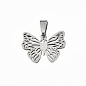 Подвеска из нерж. стали Бабочка, 20х15 мм, Темное серебро (STL-060679)
