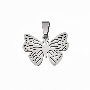 Подвеска из нерж. стали Бабочка, 20х15 мм, Темное серебро (STL-060679)