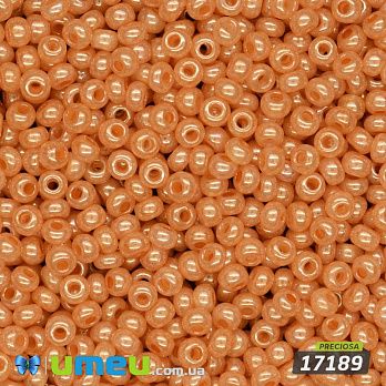 Бісер чеський №866/17189, Помаранчевий, Перламутровий, 10/0 (BIS-047751)