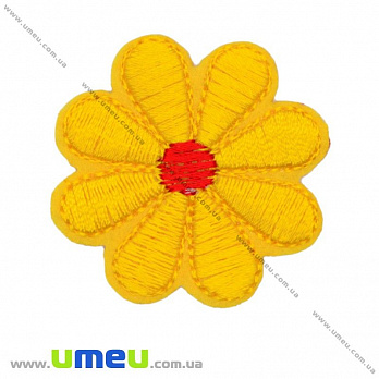 Термоаппликация Цветочек, 3,8 см, Желтая (APL-017438)