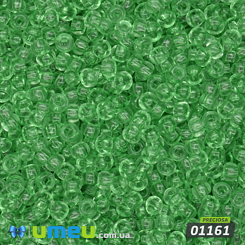 Бісер чеський №736/01161, Зелений, Прозорий, 10/0 (BIS-047550)
