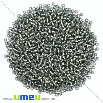 Бісер китайський середній, 8/0, Сірий блискучий, 3 мм (BIS-026154)