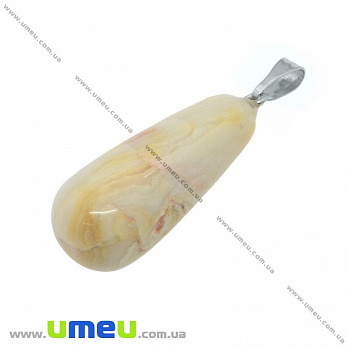 Підвіска Крапля з натурального каменю, Агат, 34х10 мм (POD-014433)