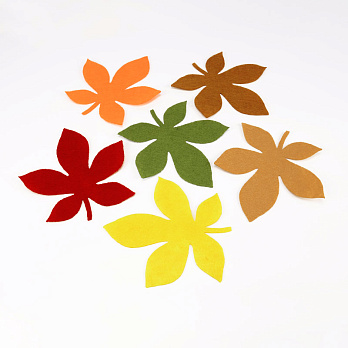 Декоративні вироби із фетру Листя каштана, 10х9,5 см, Мікс (FLT-056510)