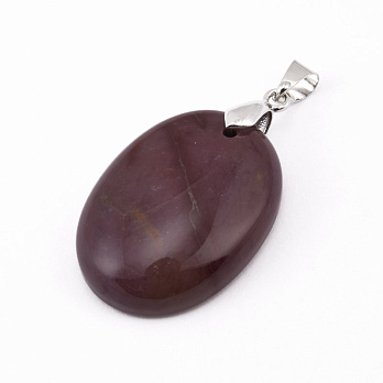 Підвіска Овал, Натур. камінь Мукаїт, 30х22 мм (POD-058734)