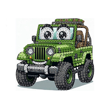 Набор алмазной живописи (наклейка) 12х11 см, Джип Кремез (SXM-056481)