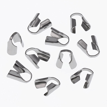 Зажимы для шнура из нержавеющей стали, 9х5 мм, Темное серебро (STL-056200)