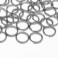 Колечка подвійні з нерж. сталі, 10 мм, 0,7 мм, Темне срібло (STL-060421)