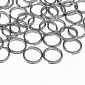 Колечка подвійні з нерж. сталі, 10 мм, 0,7 мм, Темне срібло (STL-060421)