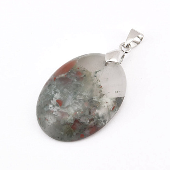 Підвіска Овал, Натур. камінь Геліотроп, 30х22 мм (POD-058725)