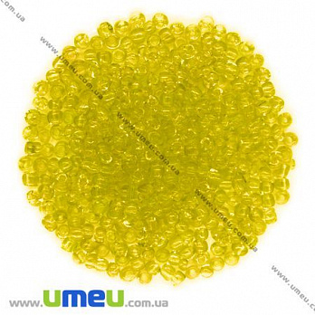 Бісер китайський великий, 6/0, Жовтий прозорий, 4 мм (BIS-000480)