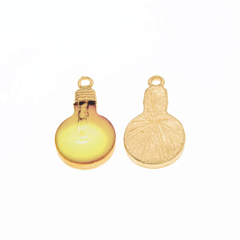 Підвіска метал. Лампочка жовта, 22х12 мм, Золото (POD-054723)