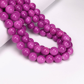 Бусины стеклянные, 12 мм, 2 сорт, Круглые, Малиновые (BUS-055145)