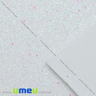 Фоамиран глиттерный, 2 мм, Белый, 20х30 см (FOM-037066)