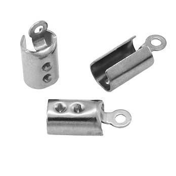 Затискач для шнура з нержавіючої сталі, 9,5х4 мм, Темне срібло (STL-055826)