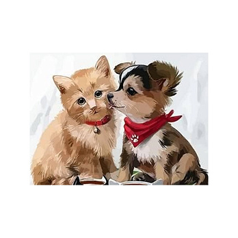 Набор алмазной живописи на подрамнике 30х20 см, Поцелуй (SXM-056306)