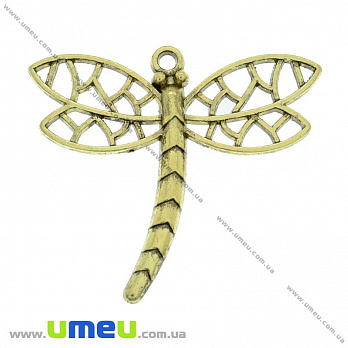Підвіска метал. Стрекоза, 45х40 мм, Античне золото (POD-025594)