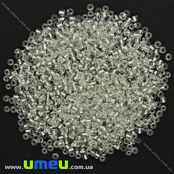 Бисер китайский средний, 8/0, Серебристый блестящий, 3 мм (BIS-026149)