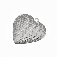 Медальон Сердце с узором из нержавеющей стали, 29х29х7 мм, Темное серебро  (STL-061287)