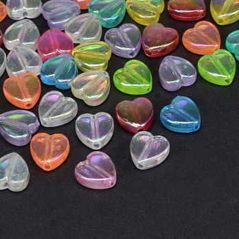 Бусины акриловые Сердце, 8,5х8,5 мм, Микс АВ (BUS-028839)