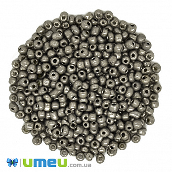 Бісер китайський великий, 6/0, Сріблястий темний металік, 4 мм (BIS-039284)