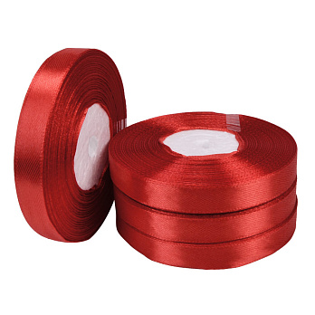 Атласна стрічка, 12 мм, Червона (LEN-052736)