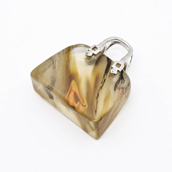 Подвеска Сумочка, Имитация натурального камня, 26х24х10 мм (POD-054442)