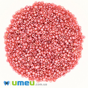 Бісер китайський середній, 8/0, Червоний глазурований, 3 мм (BIS-037674)