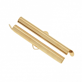 Затискач круглий, 35х6х4 мм, Світле золото (ZAG-051187)