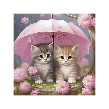 Набор алмазной живописи на подрамнике 30х30 см, Под зонтиком (SXM-056366)