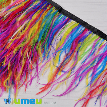 Перья страуса на ленте, 10-15 см, Разноцветные (PER-040321)