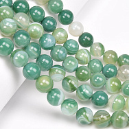 Намистини Агат зелений, Натур. камінь, 10 мм, 38 см, Круглі (BUS-060716)