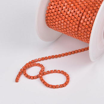 Стразовий ланцюг SS6 - 2,0 мм, Червоний, Стрази скляні червоні (ZEP-061032)