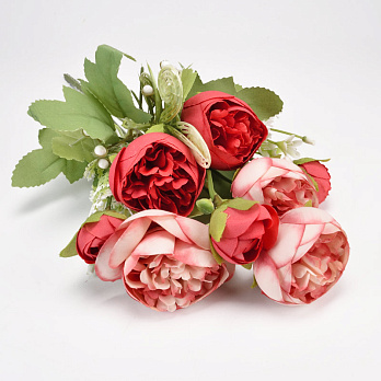 Букет півонії, 32 см, Червоний (DIF-054206)