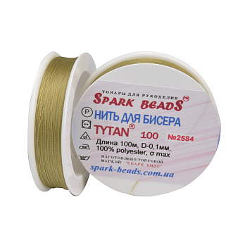 Нитка для бісеру Титан 100, Оливкова №2584, 100 м (MUL-010608)