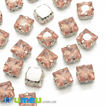 Шатон квадратний 8х8 мм, Темне срібло, Шампань (KAB-040988)