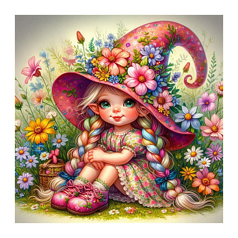 Набір алмазного живопису на підрамнику 30х30 см, Квіткова чарівниця (SXM-061163)