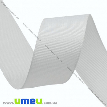 Репсова стрічка, 40 мм, Біла (LEN-016780)