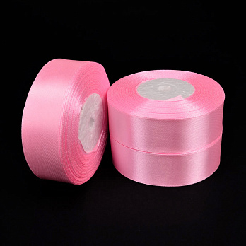 Атласная лента, 25 мм, Розовая (LEN-053432)