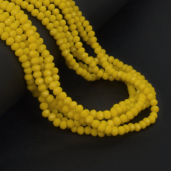 Бусины рондели, 4х3 мм, Желтые (BUS-057200)