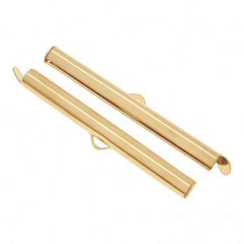 Затискач круглий, 40х6х4 мм, Світле золото (ZAG-051188)