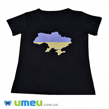 Футболка жіноча з принтом під вишивку ФЧ100, Розмір XXL, Чорна (UPK-044553)