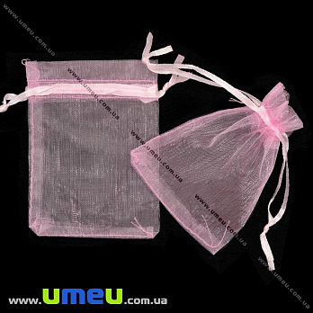 Подарочная упаковка из органзы, 7х9 см, Розовая, 1 шт (UPK-012369)