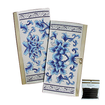 Набор для вышивания нитками, Кошелек Голубые цветы, 19х10 см (SXM-061249)